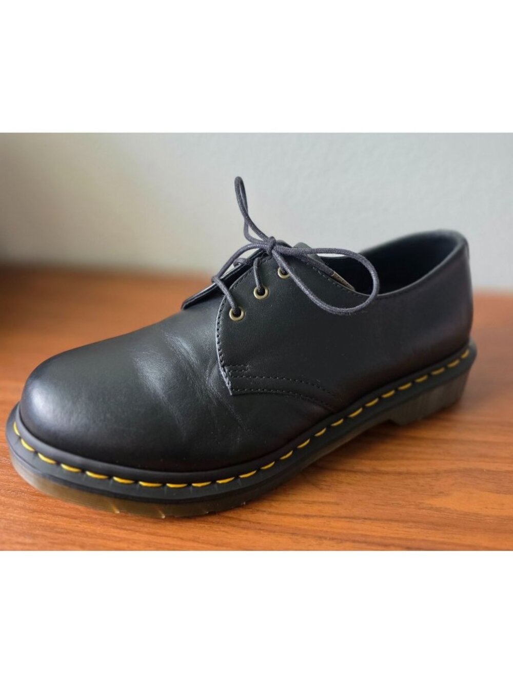 Dr. Martens 1461 Women's Wanama Black Leather Oxford 3-Eye Shoes Sz 9 - 25715